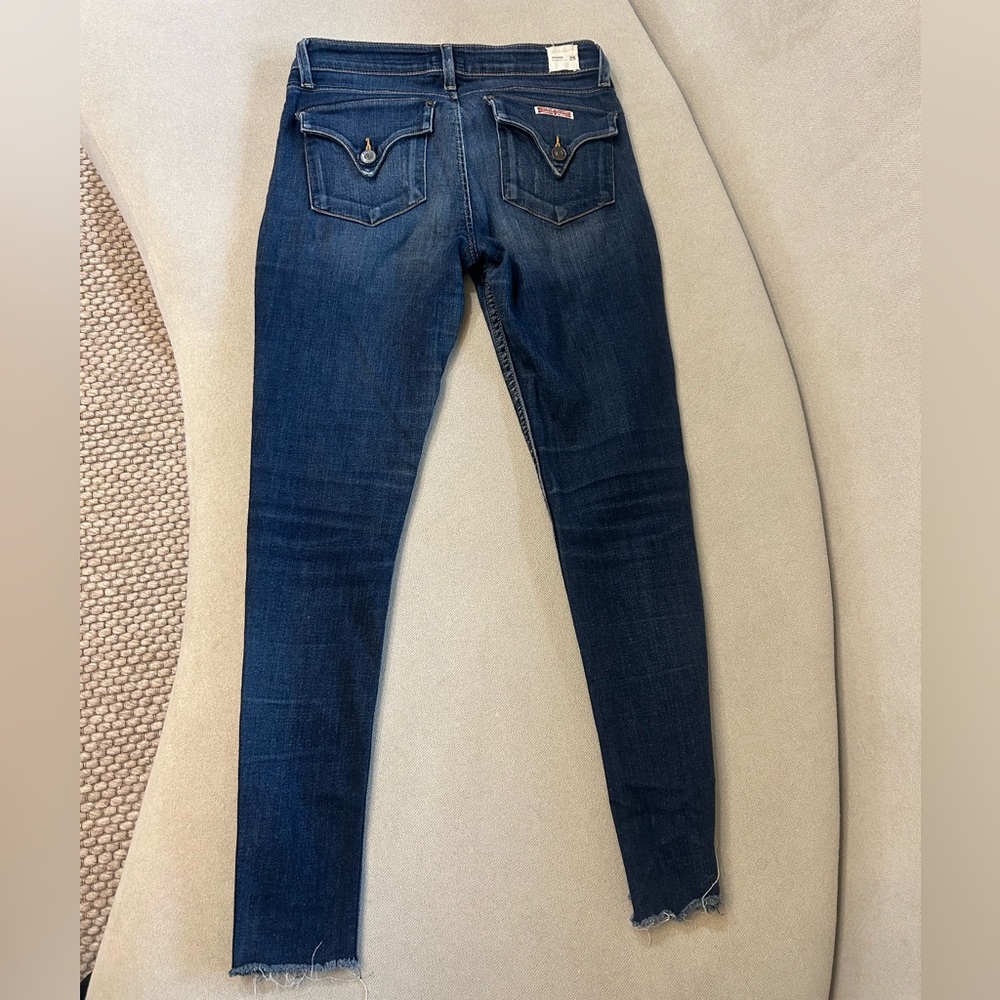 Hudson Jeans Dark Blue Distressed Skinny Jeans - Picture 3 of 6